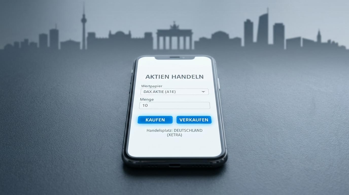 Smartphone mit Orderdisplay auf Deutschlandkarte